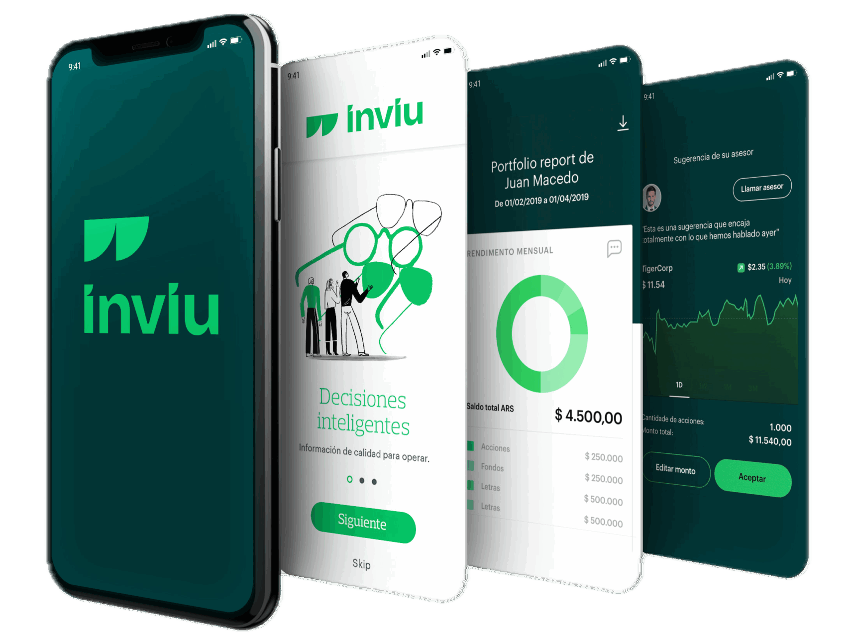 Aplicación móvil de Inviu para inversiones